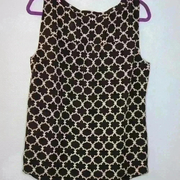 NWT Croft&Barrow women's  sleeveless  black and tan polyester blouse size XL - Picture 2 of 13